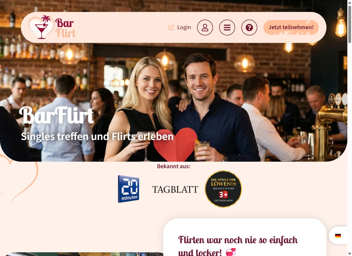 BarFlirt Schweiz Webseite